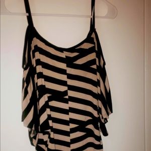 brown and black striped dress